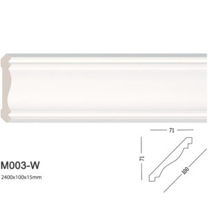 Phào chỉ trắng trơn m003-w