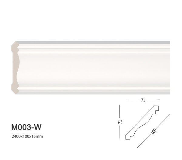 Phào chỉ trắng trơn m003-w