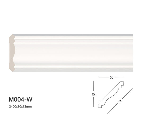 Phào chỉ trắng trơn m004-w