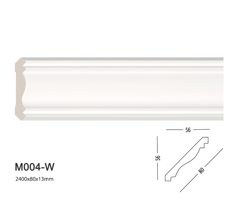 Phào chỉ trắng trơn m004-w