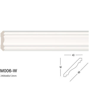 Phào chỉ trắng trơn m006-w