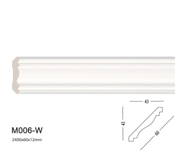 Phào chỉ trắng trơn m006-w