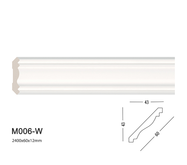 Phào chỉ trắng trơn m006-w