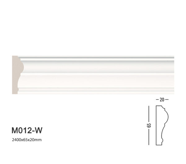 Phào chỉ trắng trơn m012-w