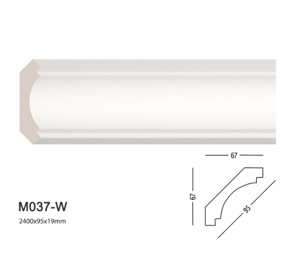 Phào chỉ trắng trơn m037-w
