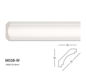Phào chỉ trắng trơn m038-w