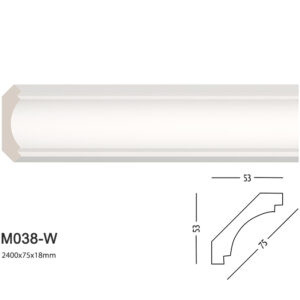 Phào chỉ trắng trơn m038-w