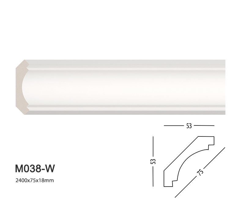 Phào chỉ trắng trơn m038-w