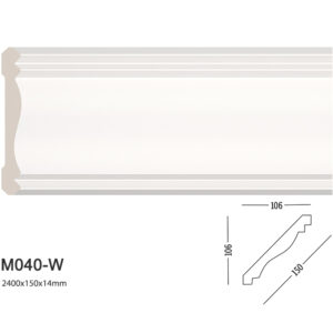 Phào chỉ trắng trơn m040-w
