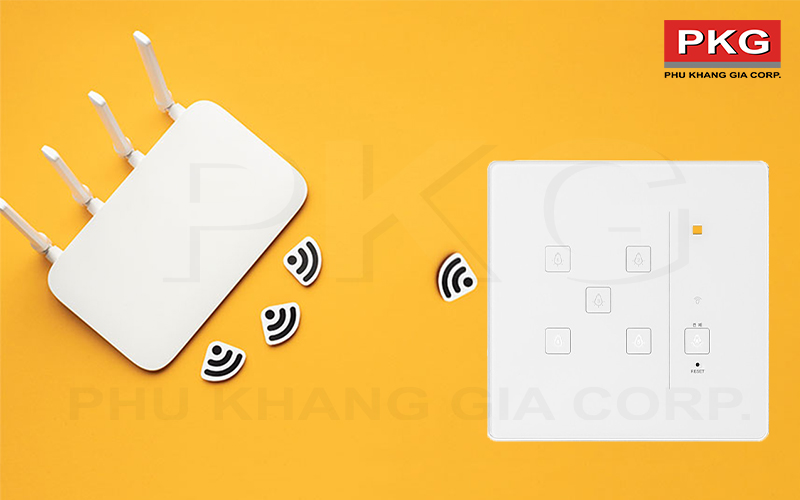 Công tắc thông minh 5 nút kết nối với điện thoại qua wifi