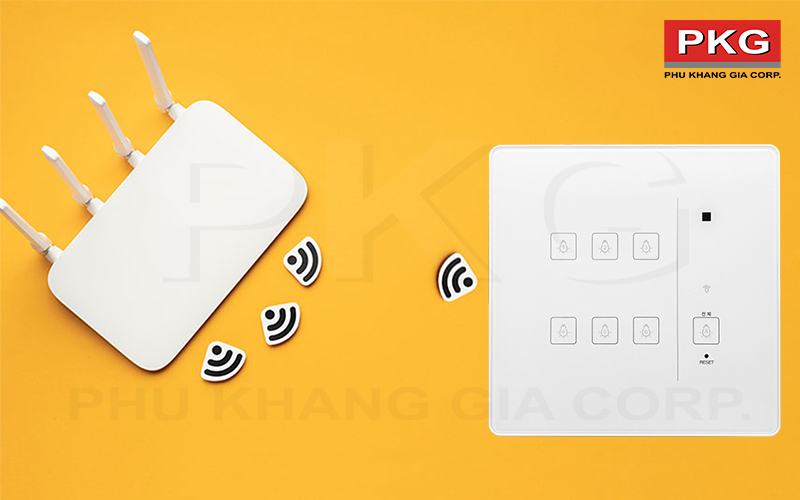 Công tắc thông minh 6 nút kết nối với điện thoại qua wifi