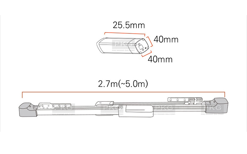 Kích thước khung rèm thông minh