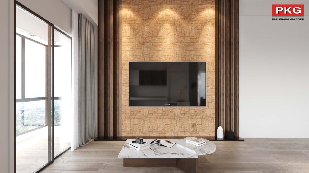 tấm ốp tường hoa văn phòng khách đẹp