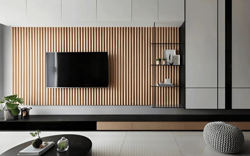 50 Mẫu Vách Tivi lam sóng nhựa PS sang trọng, đẳng cấp
