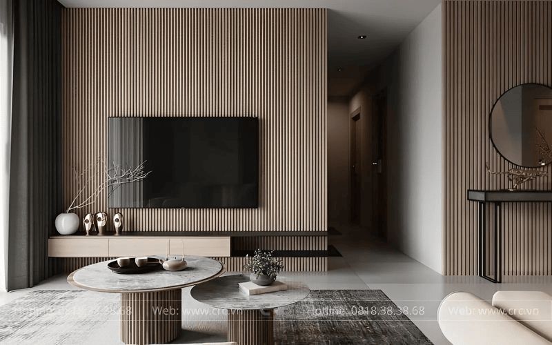50 Mẫu Vách Tivi lam sóng nhựa PS sang trọng, đẳng cấp