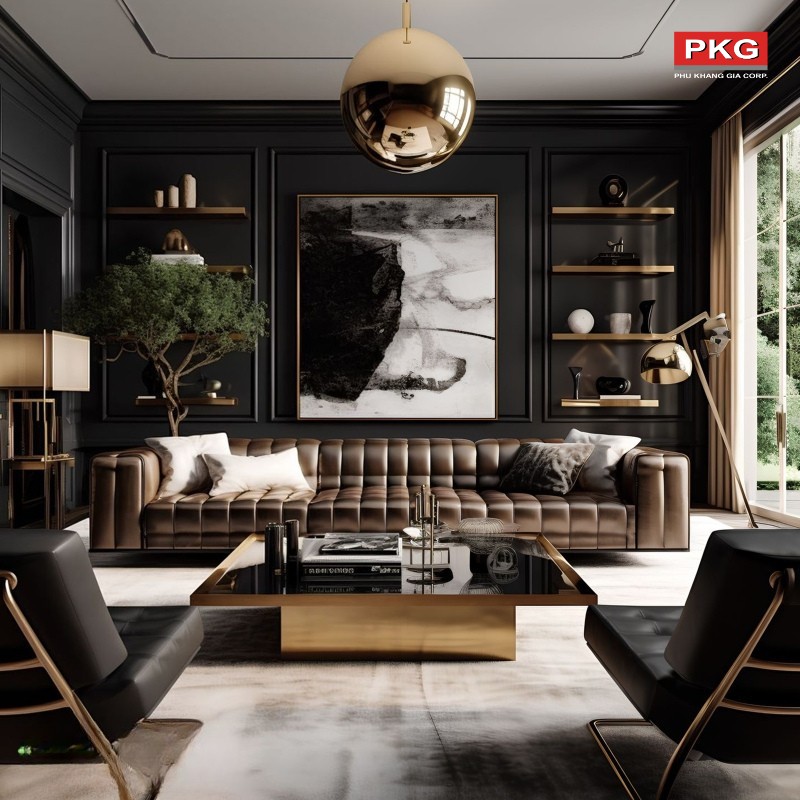 Chọn phào chỉ màu đen tạo không gian thanh lịch