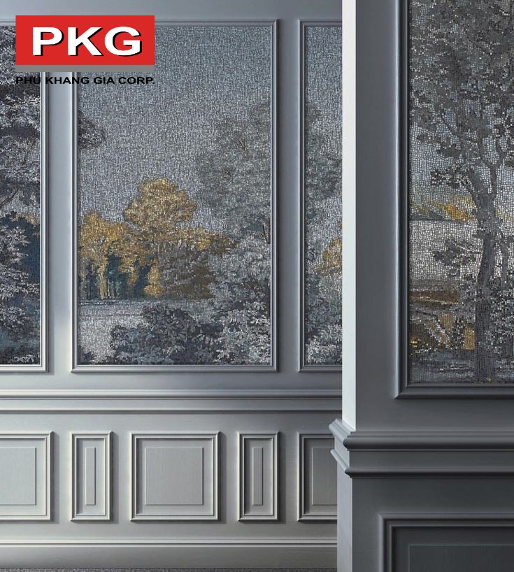 Giấy dán tường kết hợp phào chỉ chân tường