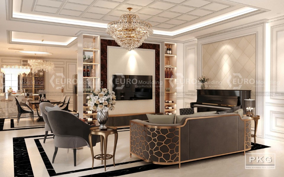 Phào chỉ phòng khách hiện đại