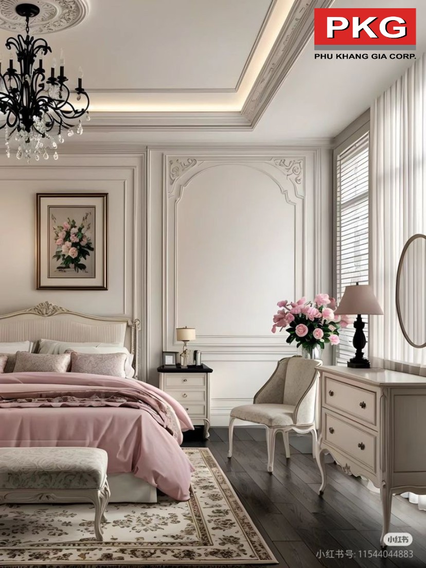 Phào chỉ phòng ngủ nữ dễ thương