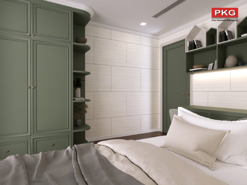 Phòng ngủ trang trí phào chỉ phong cách hiện đại