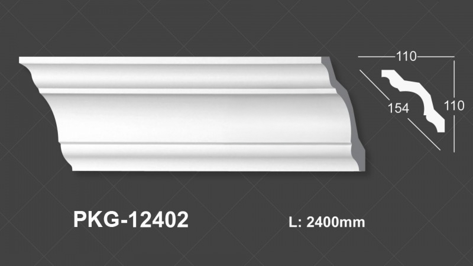 Phào Trần PU Trắng Trơn 12402