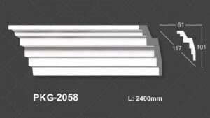 Phào Trần PU Trắng Trơn 2058