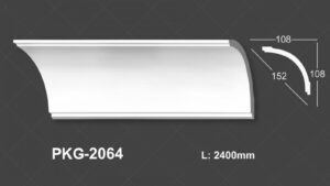 Phào Trần PU Trắng Trơn 2064