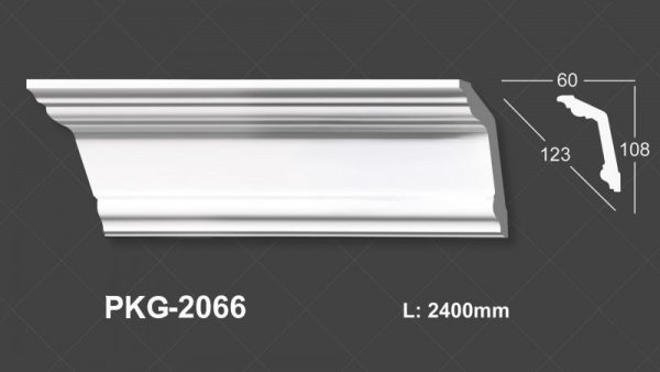 Phào Trần PU Trắng Trơn 2066