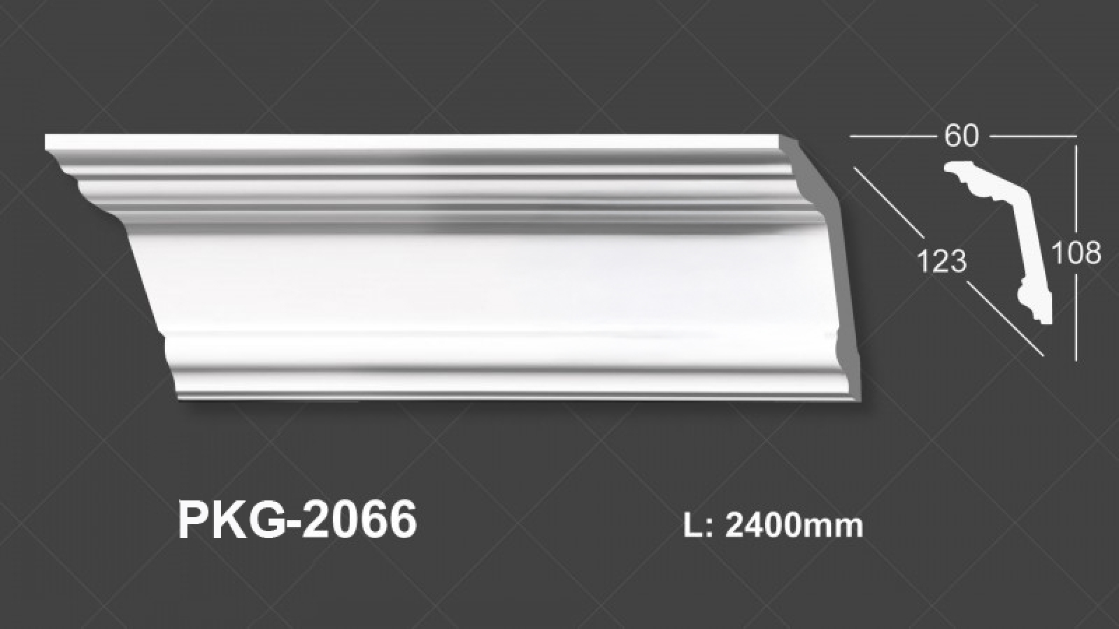 Phào Trần PU Trắng Trơn 2066