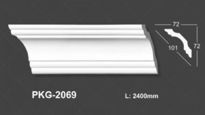 Phào Trần PU Trắng Trơn 2069