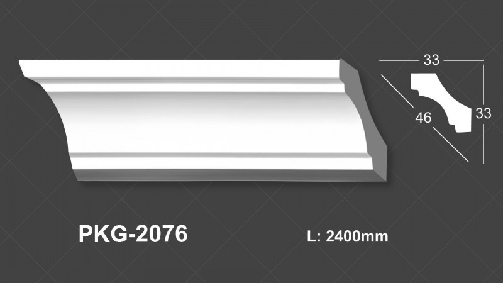 Phào Trần PU Trắng Trơn 2076