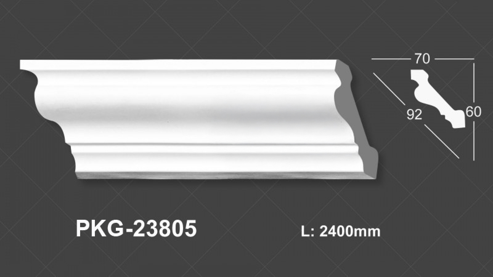 Phào Trần PU Trắng Trơn 23805