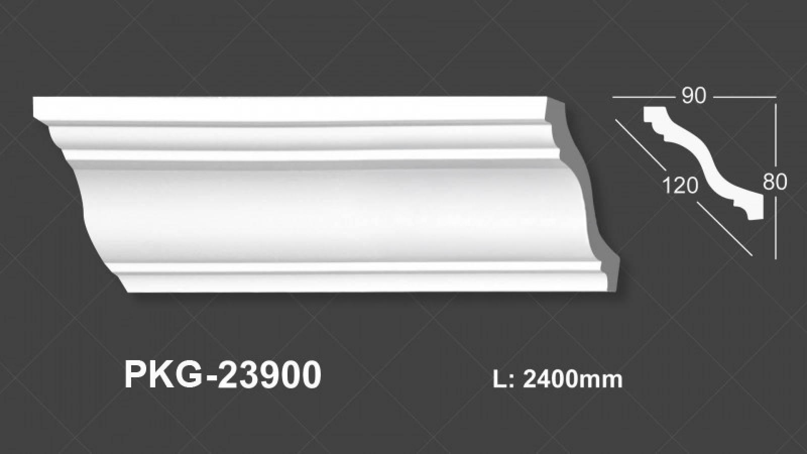 Phào Trần PU Trắng Trơn 23900