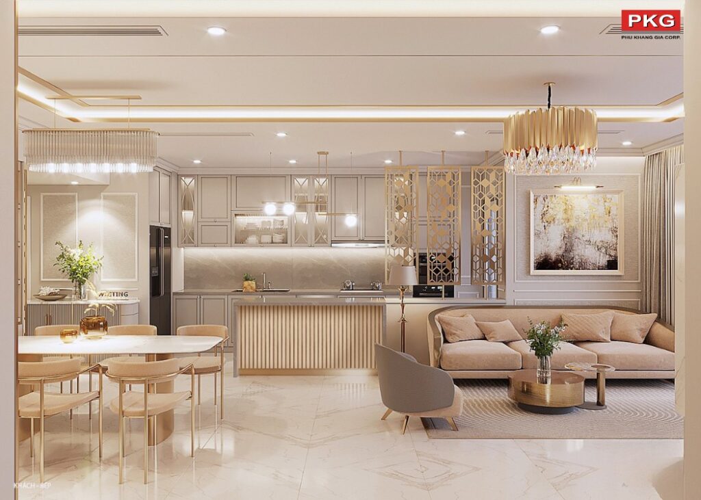 Lắp đặt phào chỉ trên tủ bếp