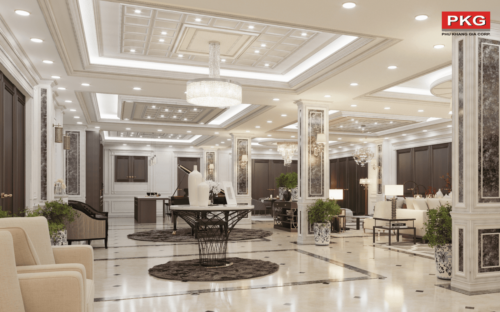 Phào chỉ trần cao với kiến trúc hiện đại