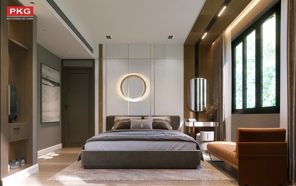 Trang trí trần nhà bằng các đường kẻ sọc