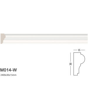 phào chỉ trang trí tường trắng trơn M014-W