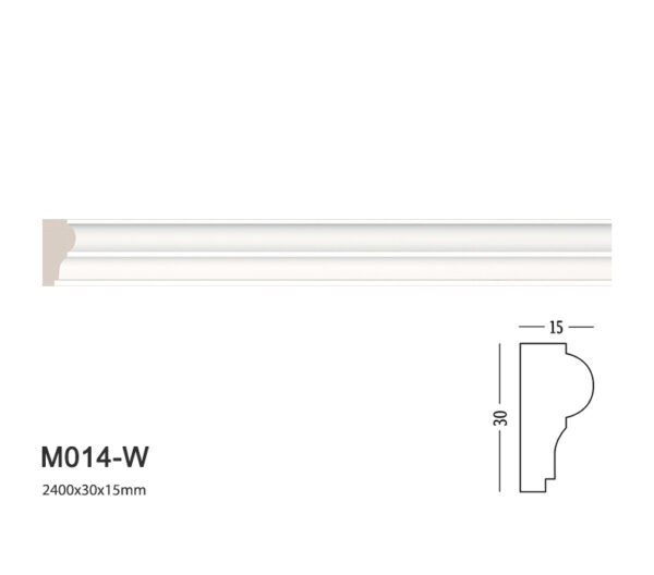 phào chỉ trang trí tường trắng trơn M014-W