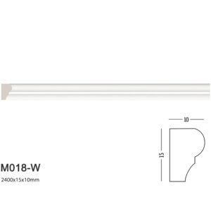 phào chỉ trang trí tường trắng trơn M018-W