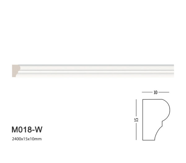 phào chỉ trang trí tường trắng trơn M018-W
