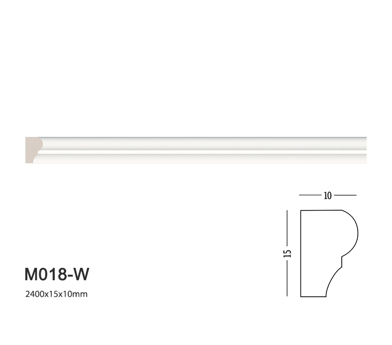 phào chỉ trang trí tường trắng trơn M018-W