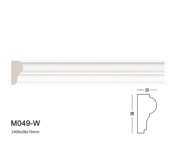 phào chỉ trang trí tường trắng trơn M049-W
