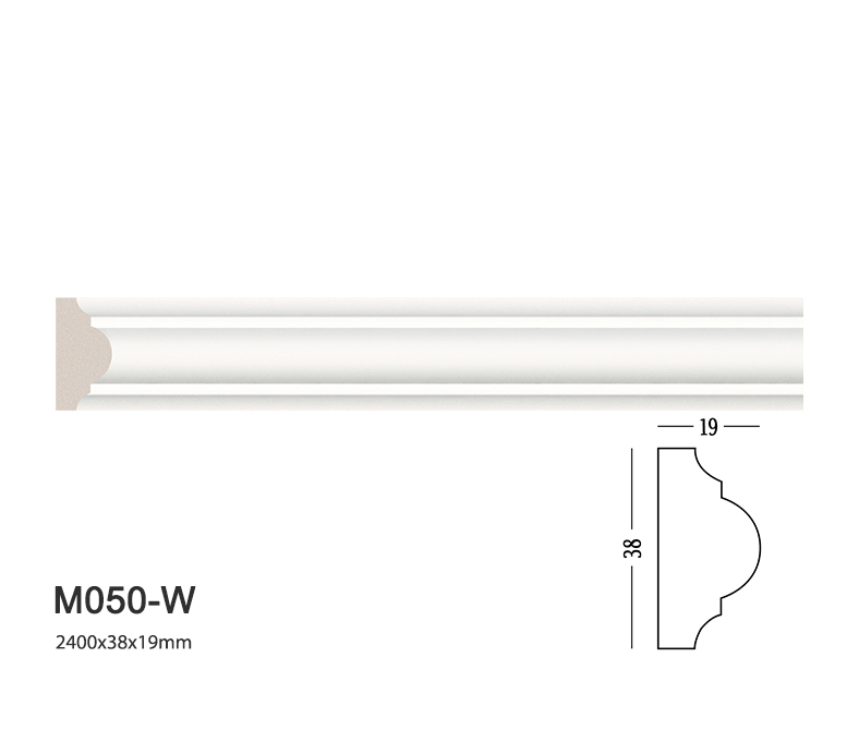 phào chỉ trang trí tường trắng trơn M050-W