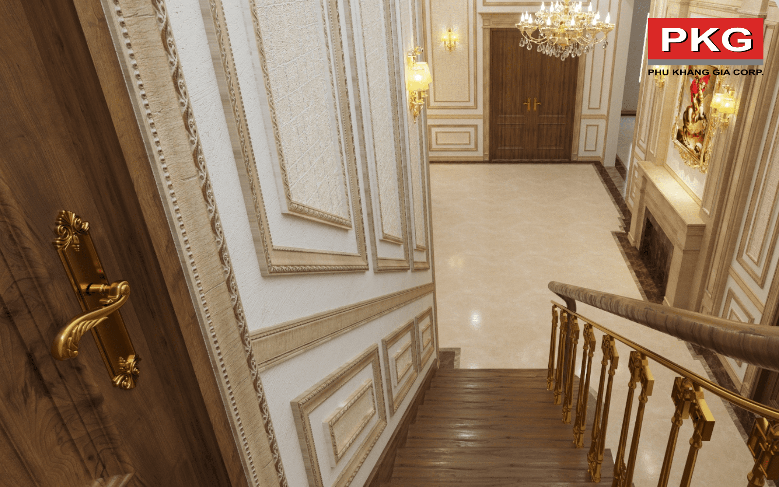 Phào chỉ lưng tường Phú Khang Gia mẫu 12