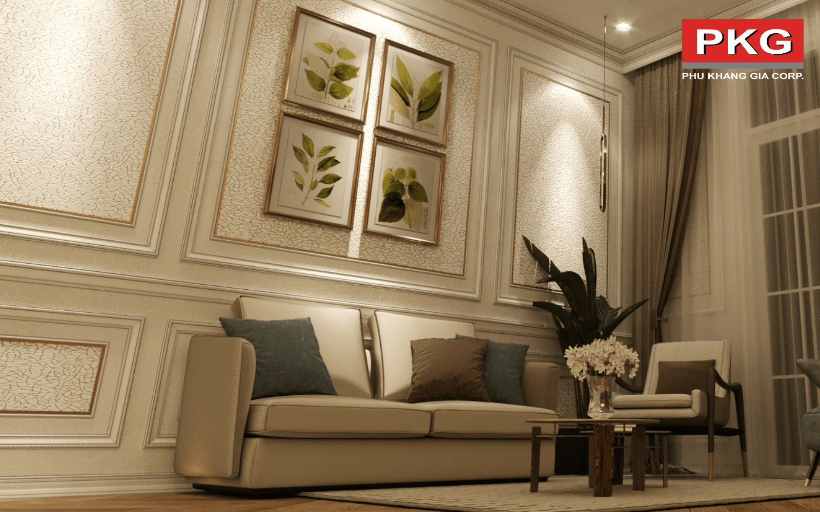 Phào chỉ lưng tường Phú Khang Gia mẫu 17