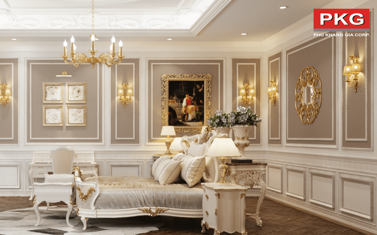 Phào chỉ lưng tường Phú Khang Gia mẫu 18