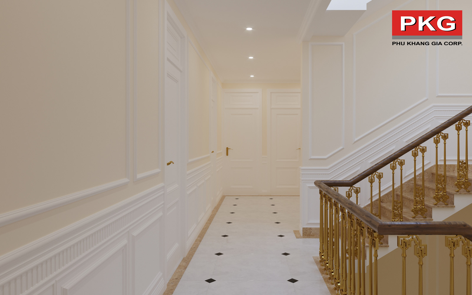 Phào chỉ lưng tường Phú Khang Gia mẫu 7