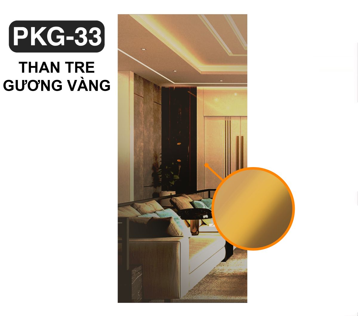 Tấm ốp than tre gương vàng PKG33